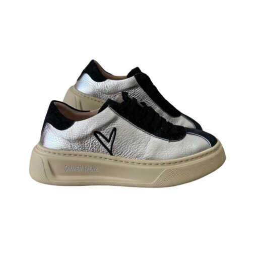 ZAPATILLA PISO BAMBA PLATEADA, CARMEN SAENZ
