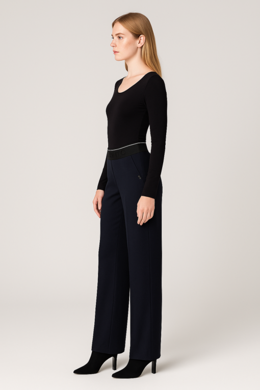 PANTALON AZUL MARINO CON DETALLE EN CINTURA CARMITO - Imagen 2