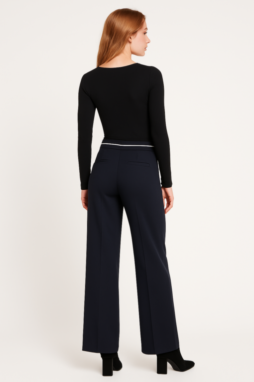 PANTALON AZUL MARINO CON DETALLE EN CINTURA CARMITO - Imagen 3