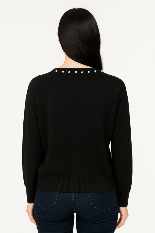 SUETER NEGRO CON APLICACION DE PERLAS - Imagen 3