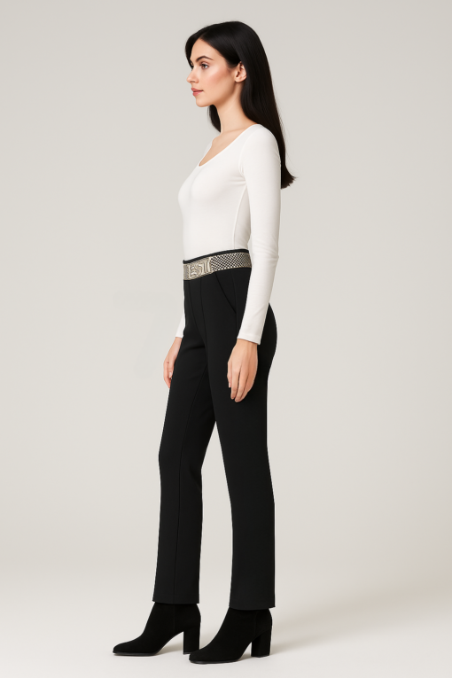 Pantalón Negro con Pretina Diseño EST - Imagen 3