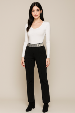 Pantalón Negro con Pretina Diseño EST