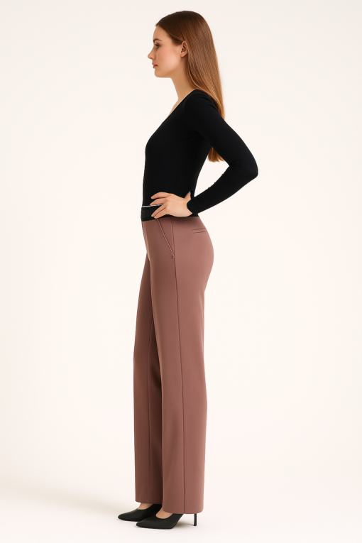 PANTALON CAFE CON PRETINA CARMITO - Imagen 3