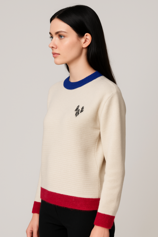 SUETER BEIGE CON DETALLES DE COLOR Y APLIQUE DE RAYO - Imagen 3