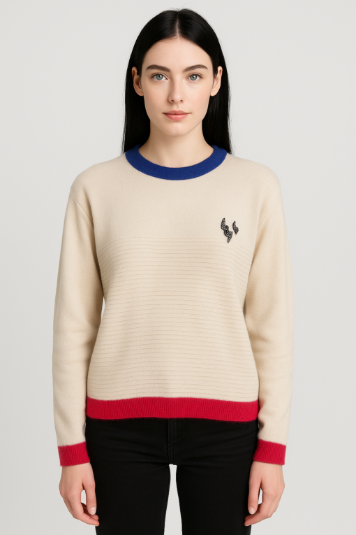SUETER BEIGE CON DETALLES DE COLOR Y APLIQUE DE RAYO - Imagen 2
