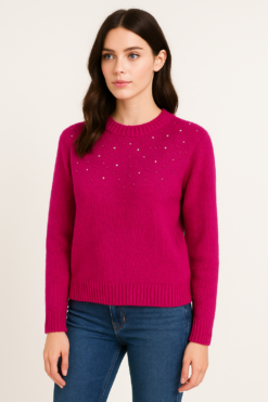 SUETER FUCSIA CON APLICACIONES BRILLANTES