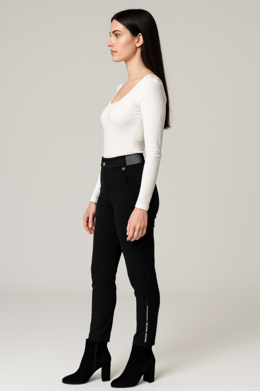 Pantalón Negro con Detalle de Pretina - Imagen 2