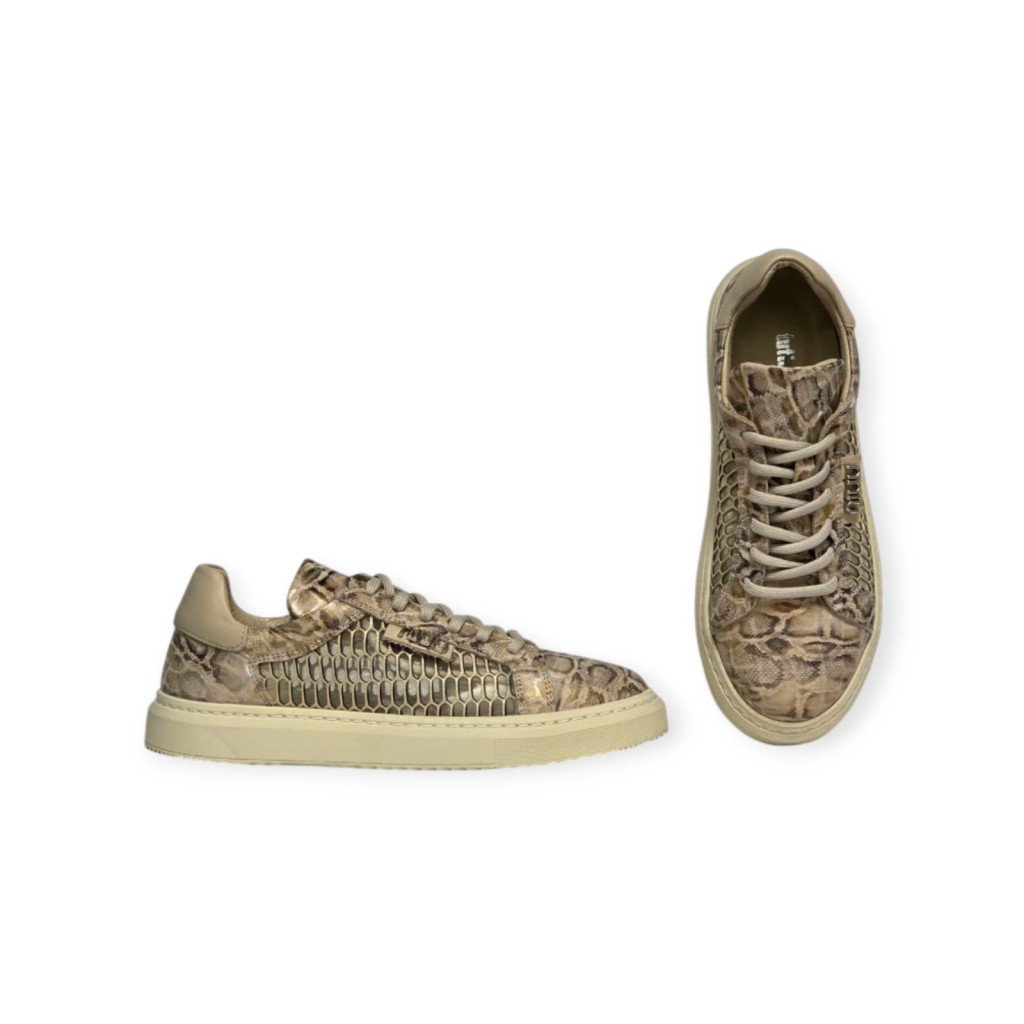 ZAPATILLA DE CUERO PYTHON BEIGE - Imagen 2