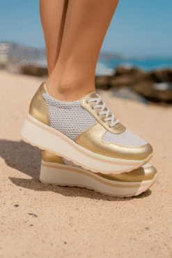 ZAPATILLA DORADA IBIZA - JOSE SAENZ CUERO