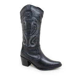 Alternative view of BOTA TEXANA CUERO NEGRO PERLATTO